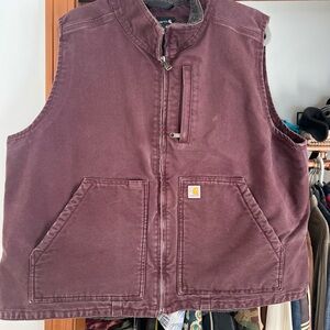 Carhartt Maroon Fleece-Lined Vest